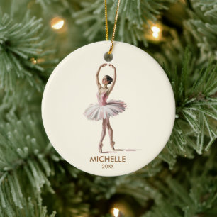 Personalisierter Weihnachtsballett-Ballerina-Tänze Keramik Ornament