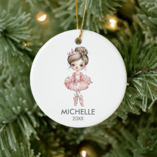 Personalisierter Weihnachtsballett-Ballerina-Tänze Keramik Ornament