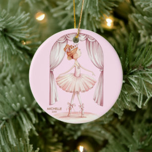 Personalisierter Weihnachtsballett-Ballerina-Tänze Keramik Ornament