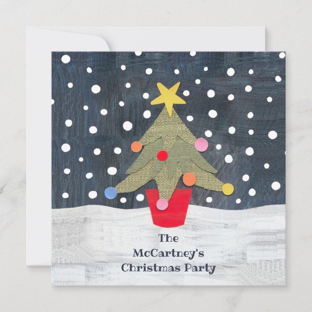 Personalisierter Weihnachtsbaum - Einladung (Vorderseite)