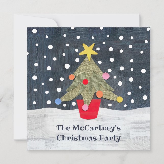 Personalisierter Weihnachtsbaum - Einladung (Vorderseite)