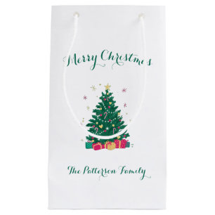 Personalisierter Weihnachtsbaum Familienname Kleine Geschenktüte