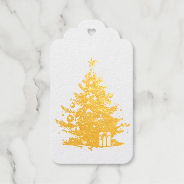 Personalisierter Weihnachtsbaum Geschenkanhänger (Vorderseite)