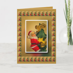 Personalisierter Weihnachtsbaum, Goldweiß Karte
