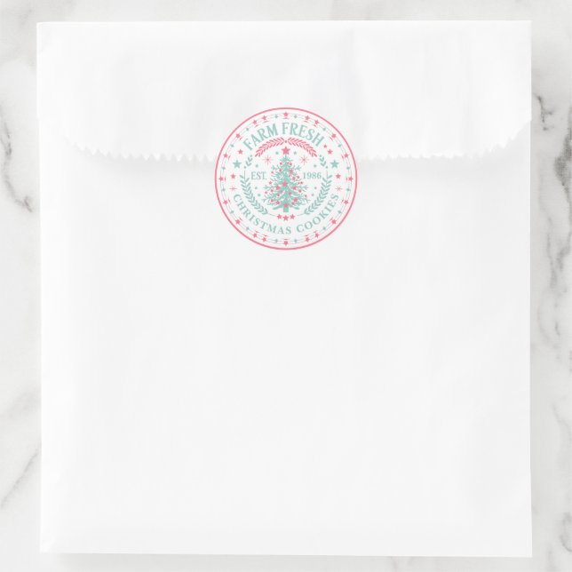 Personalisierter Weihnachtsbaum im Designstil Runder Aufkleber (Tasche)