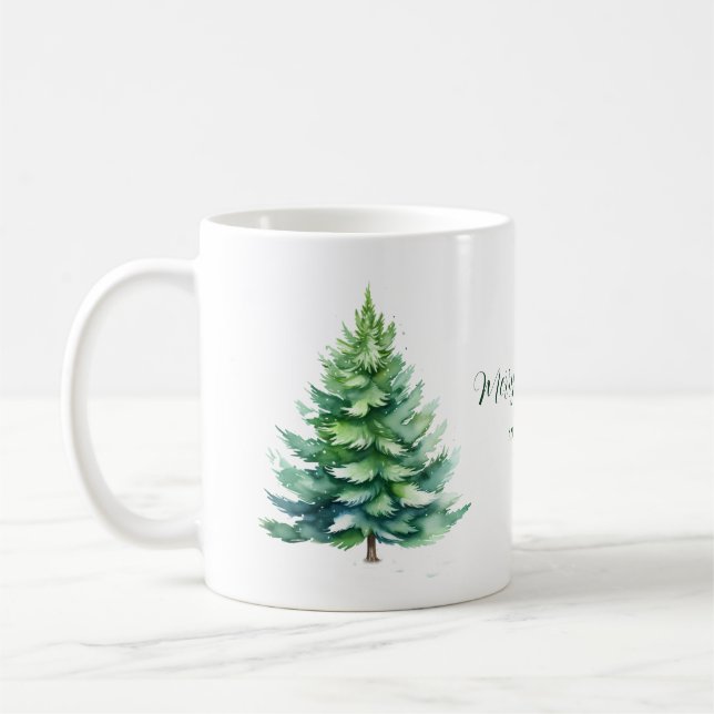 Personalisierter Weihnachtsbaum Kaffeetasse (Links)
