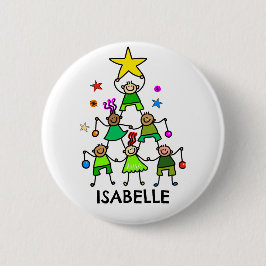 Personalisierter Weihnachtsbaum Kinder Button