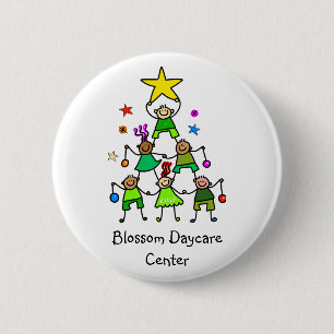 Personalisierter Weihnachtsbaum Kinder Button