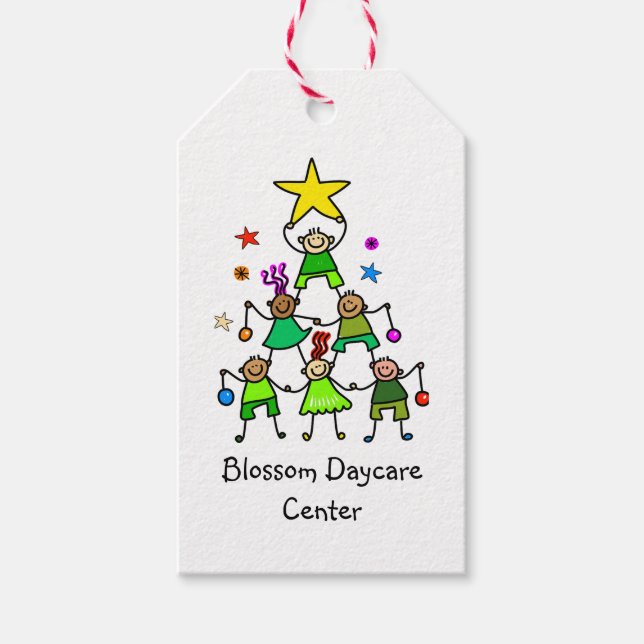 Personalisierter Weihnachtsbaum Kinder Geschenkanhänger (Vorderseite)