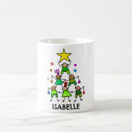 Personalisierter Weihnachtsbaum Kinder Kaffeetasse