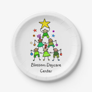 Personalisierter Weihnachtsbaum Kinder Pappteller