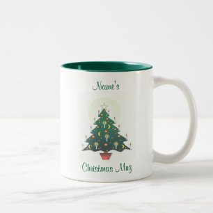 personalisierter Weihnachtsbaum Zweifarbige Tasse