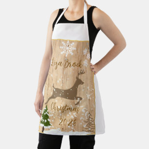 Personalisierter Weihnachtsbaumanhänger Hirschkuh Schürze