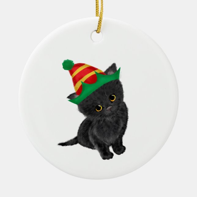 Personalisierter Weihnachtsbaumschmuck Keramik Ornament (Vorne)