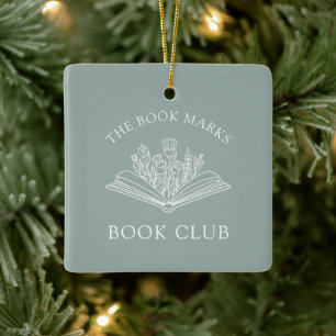 Personalisierter Weihnachtsbaumschmuck mit Buchclu Keramikornament