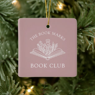Personalisierter Weihnachtsbaumschmuck mit Buchclu Keramikornament