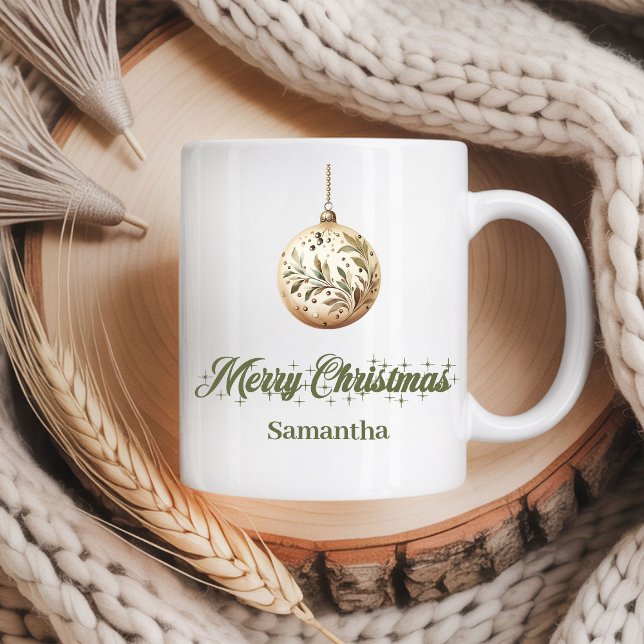 Personalisierter Weihnachtsbecher Nordic Script Na Kaffeetasse (Personalized Christmas Mug Nordic Script Name)