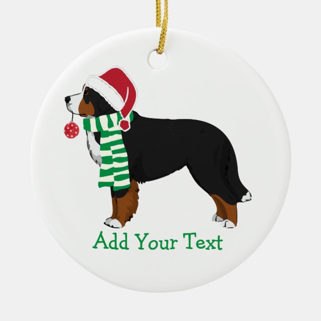 Personalisierter Weihnachtsberner Keramik Ornament (Vorne)