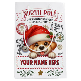 Personalisierter Weihnachtsbeutel mit niedlichem W Mittlere Geschenktüte