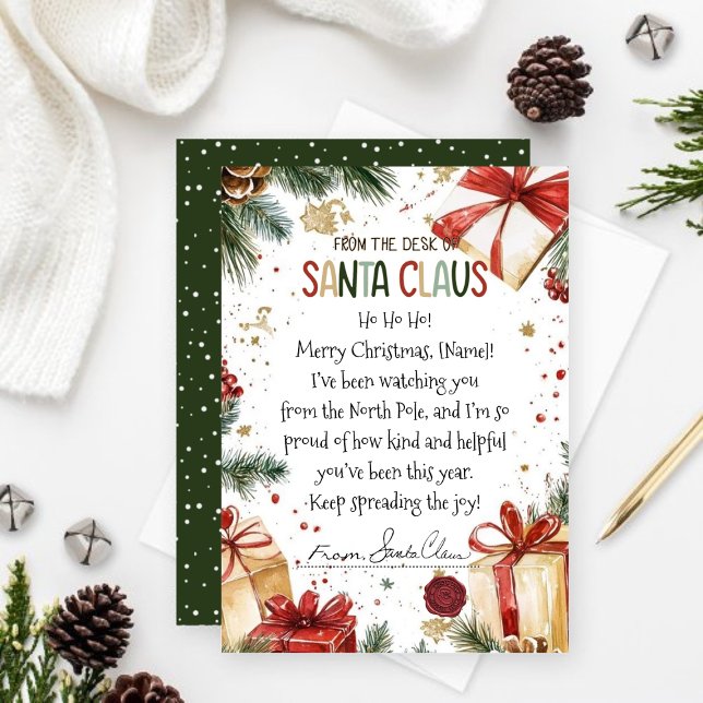 Personalisierter Weihnachtsbrief vom Weihnachtsman Feiertagskarte (Personalized Christmas Holiday Letter From Santa)