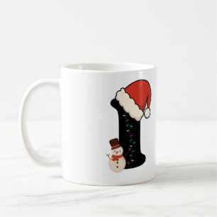 Personalisierter Weihnachtsbuchstabe I Becher Kaffeetasse
