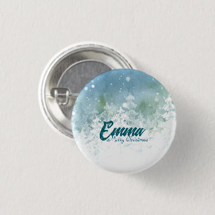 Personalisierter Weihnachtsbutton mit Namen - Teal Button