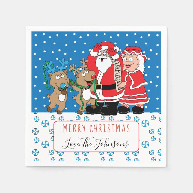 Personalisierter Weihnachtscocktail Napkin Weihnac Serviette (Vorderseite)