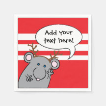 Personalisierter Weihnachtscocktail Napkins "Maus"