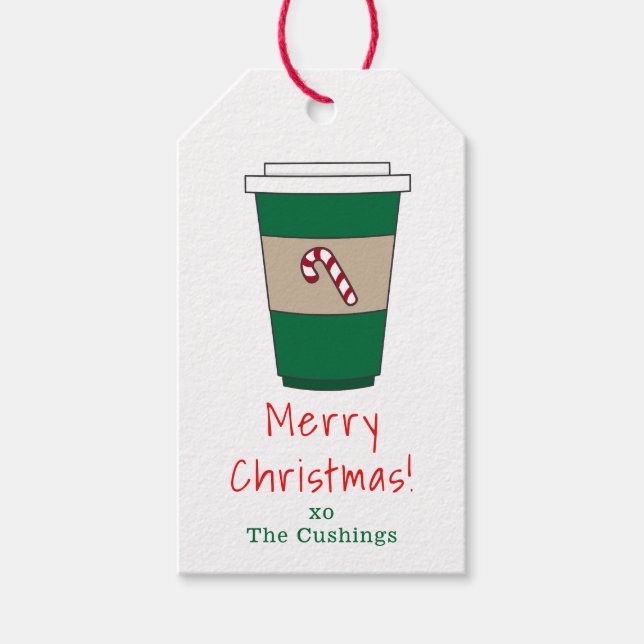 Personalisierter Weihnachtscreme Candy-Kaffee Tee Geschenkanhänger (Vorderseite)