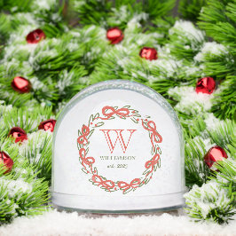 Personalisierter Weihnachtsdoodles Monogram-Kranz Schneekugeln