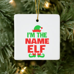 Personalisierter Weihnachtself Keramikornament