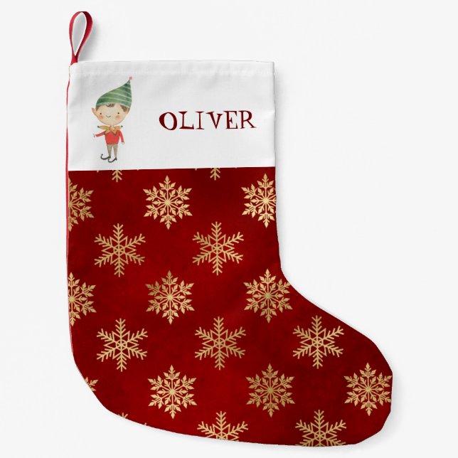 Personalisierter Weihnachtself Kleine Weihnachtsze Kleiner Weihnachtsstrumpf (Vorderseite)