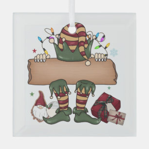 Personalisierter Weihnachtself Ornament Aus Glas