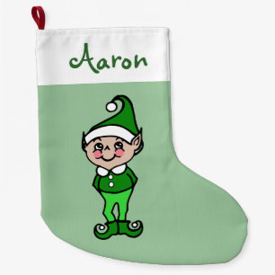 Personalisierter Weihnachtselfen-Strumpf für Kinde Großer Weihnachtsstrumpf