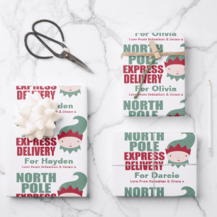 Personalisierter Weihnachtsexpress-Lieferung an de Geschenkpapier Set