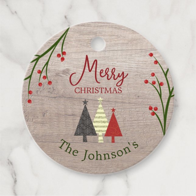 Personalisierter Weihnachtsgeschenktag Geschenkanhänger (Vorderseite)
