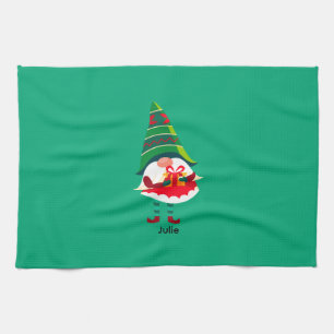 Personalisierter Weihnachtsgnom Holing eine Gesche Geschirrtuch
