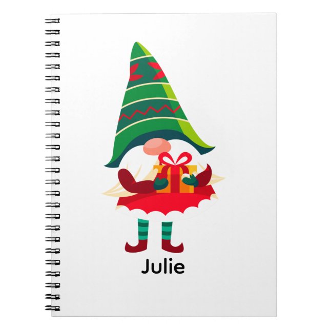 Personalisierter Weihnachtsgnom Holing eine Gesche Notizblock (Vorderseite)