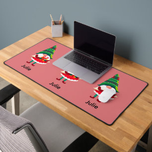 Personalisierter Weihnachtsgnom Holing eine Gesche Schreibtischunterlage
