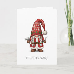 Personalisierter Weihnachtsgnome-Hair-Stylist Karte