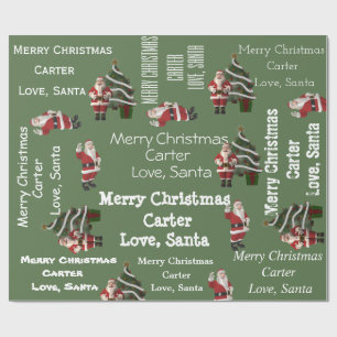 Personalisierter Weihnachtsgrün Geschenkpapier