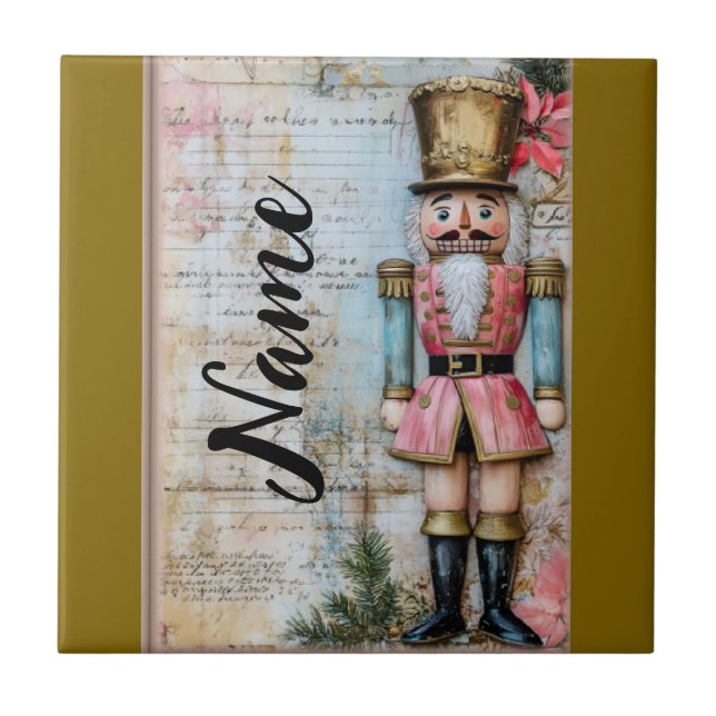 Personalisierter Weihnachtsknacker Fliese (Vorderseite)