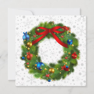 Personalisierter Weihnachtskranz Feiertagskarte