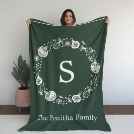 Personalisierter Weihnachtskranz Fleecedecke