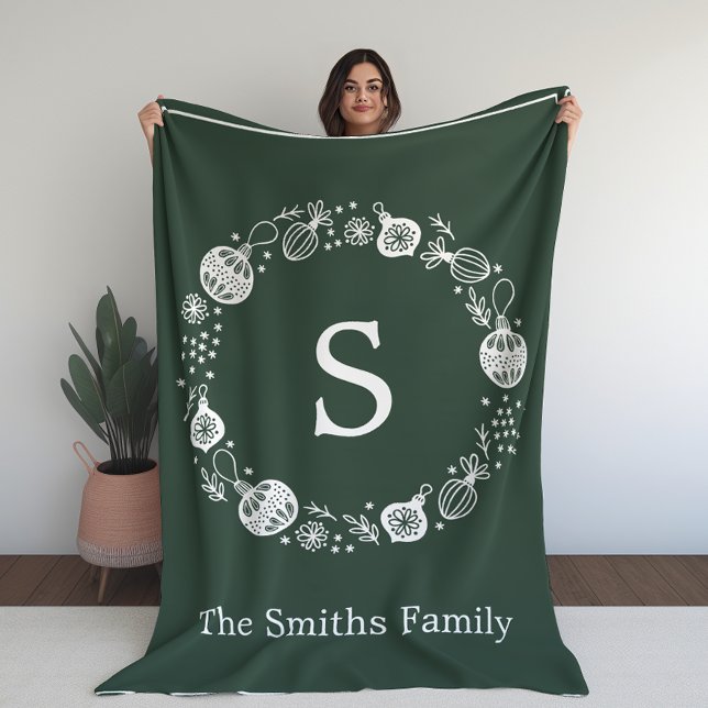 Personalisierter Weihnachtskranz Fleecedecke (Von Creator hochgeladen)