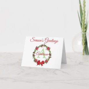 Personalisierter Weihnachtskranz  Karte