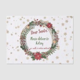 Personalisierter Weihnachtskranz Seidenpapier