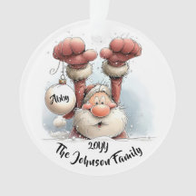 Personalisierter Weihnachtsmann im Schnee Acryl-Or