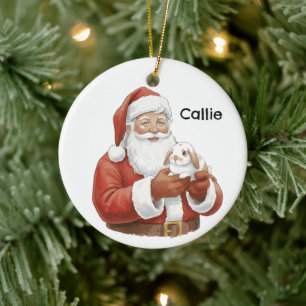 Personalisierter Weihnachtsmann mit einem Holland Keramik Ornament