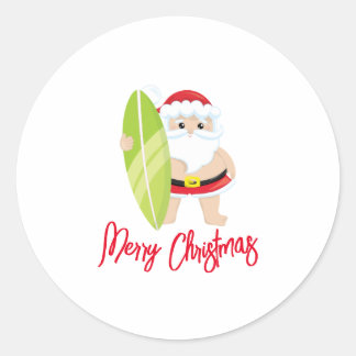 Personalisierter Weihnachtsmann Runder Aufkleber